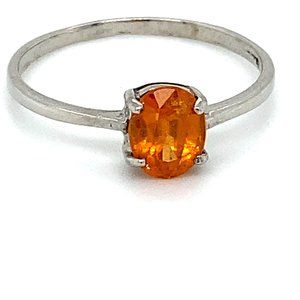 Mandarin Spessartine 1.10ct Platinum Silver Ring